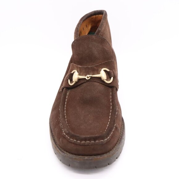 Gucci Brown Suede Horsebit Slip On Ankle Boots Mens Size 9 D(Med) Shoes - Picture 12 of 16